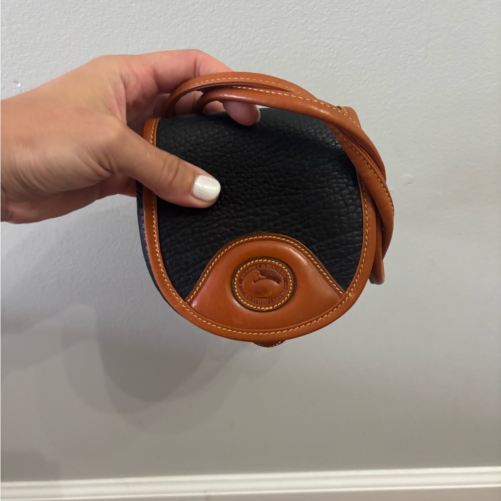 Dooney and Bourke small Black and Brown Leather Crossbody Bag